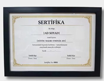 A4 sertifika çerçevesi